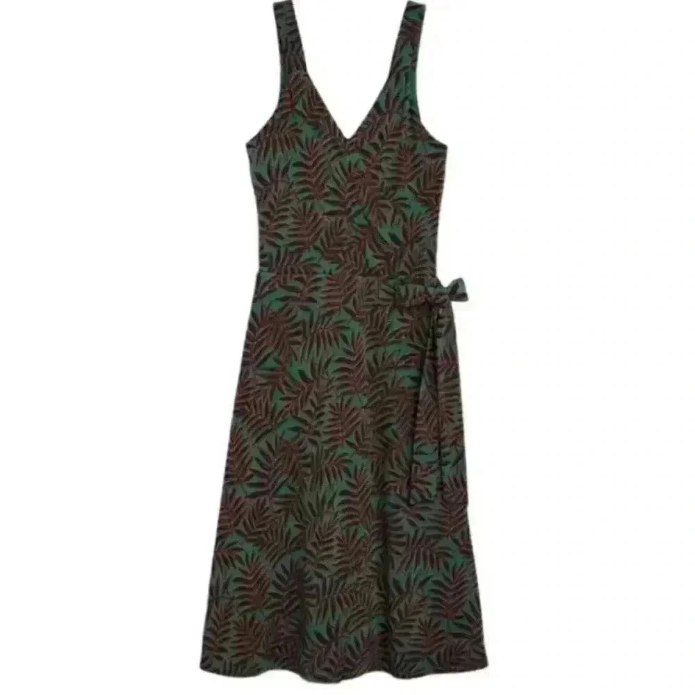 41 Hawthorn Tie Waist Midi Dress in Floral Tropical Green/Peach. X Small. NWT! - Picture 1 of 15